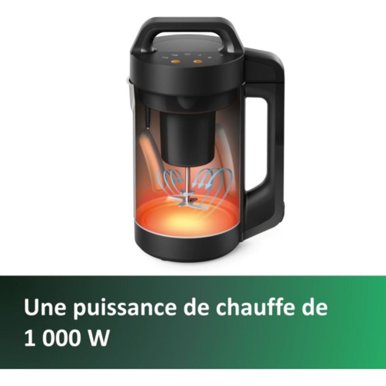 Blender chauffant PHILIPS HR2203/80 Blender pour soupe métal 1,2L, 1000W
