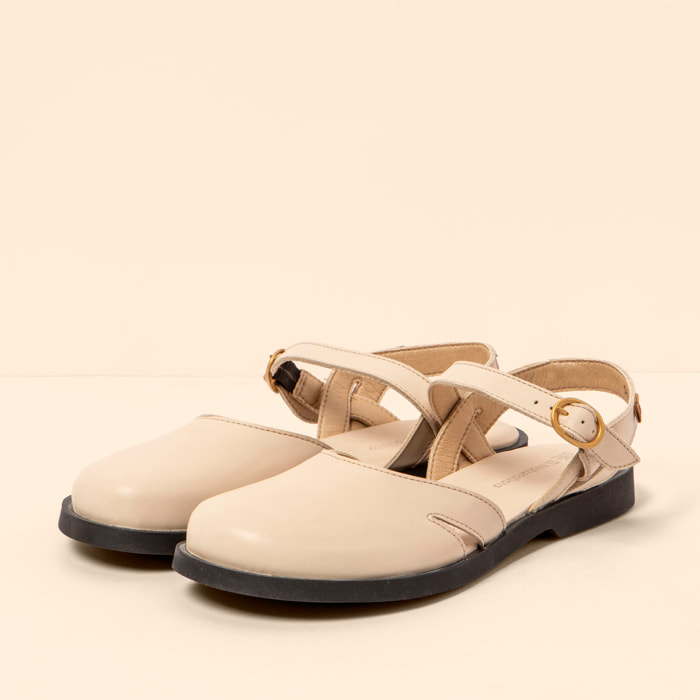 Sandalias N5874 SOFT NAPPA CREAM/ ARENISCA color Cream