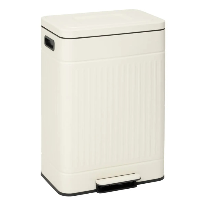 Poubelle Nova avec Pedale 2x30L Beige 45,5x36,5x67 cm