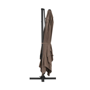 Parasol de jardin déporté en aluminium "Sun 4" - 3 x 4 m - Taupe