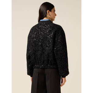 Oltre - Bomber con tul y lentejuelas - Negro