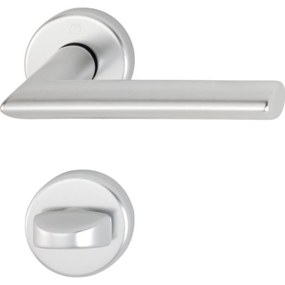 Paire de béquilles sur rosace Stockholm HOPPE 1140/42K/42KS Argent Alu - Bec de cane condamnation - 2834316