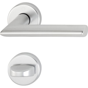 Paire de béquilles sur rosace Stockholm HOPPE 1140/42K/42KS Argent Alu - Bec de cane condamnation - 2834316