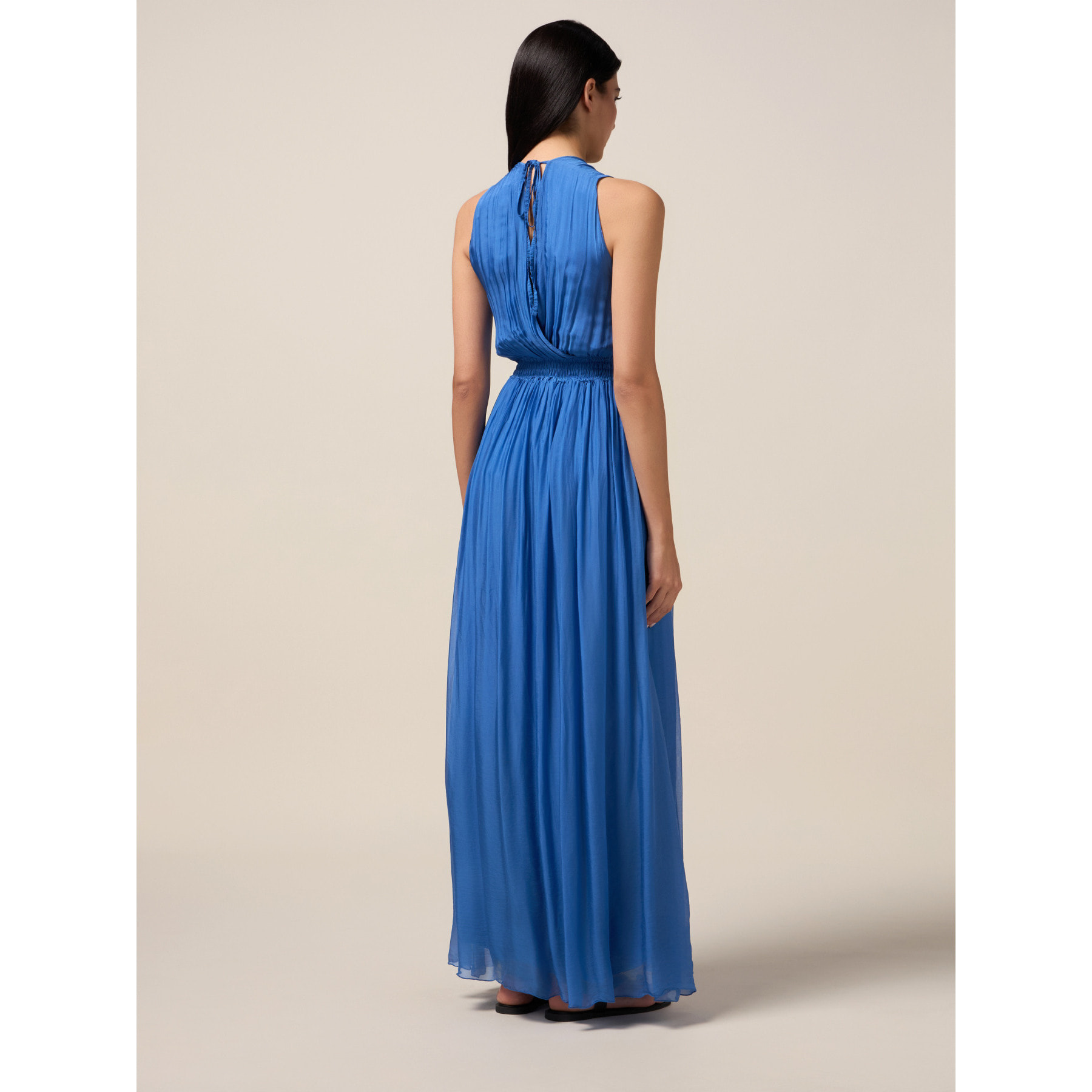 Oltre - Vestido largo de mezcla de seda - Azul aciano