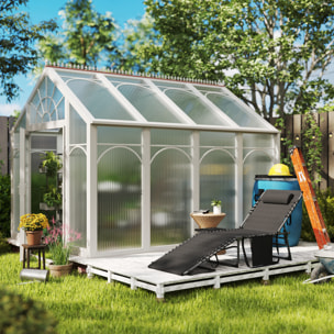 Tumbona Plegable, Tumbona Jardín Exterior con Respaldo Ajustable, Reposacabezas, Bolsillo Lateral, Bandeja y Estructura de Acero, Carga 120 kg para Terraza Piscina Playa, 190x60x31 cm, Negro