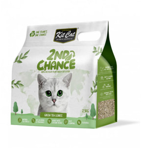 Kit Cat Arena Eco 2nd Chance - Green Tea 2,5 Kg Hojas de Té Verde, Guisante y Yuca