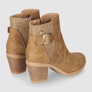 Botines de Piel Sintética - Cuero - Tacón: 6 cm