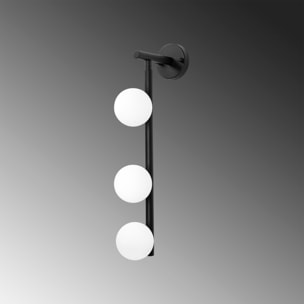 Aplique de pared, metal , negro, 10x24x59, casquillo 3 x G9 Max 10 W