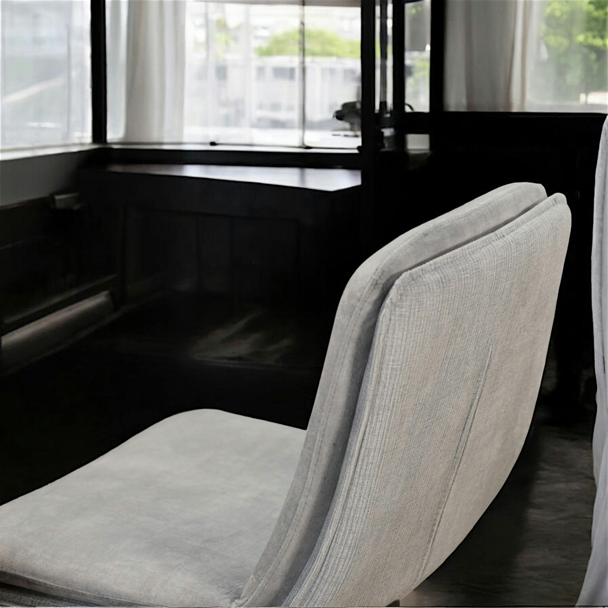 Chaise de bar en velours gris (lot de 2) OKA