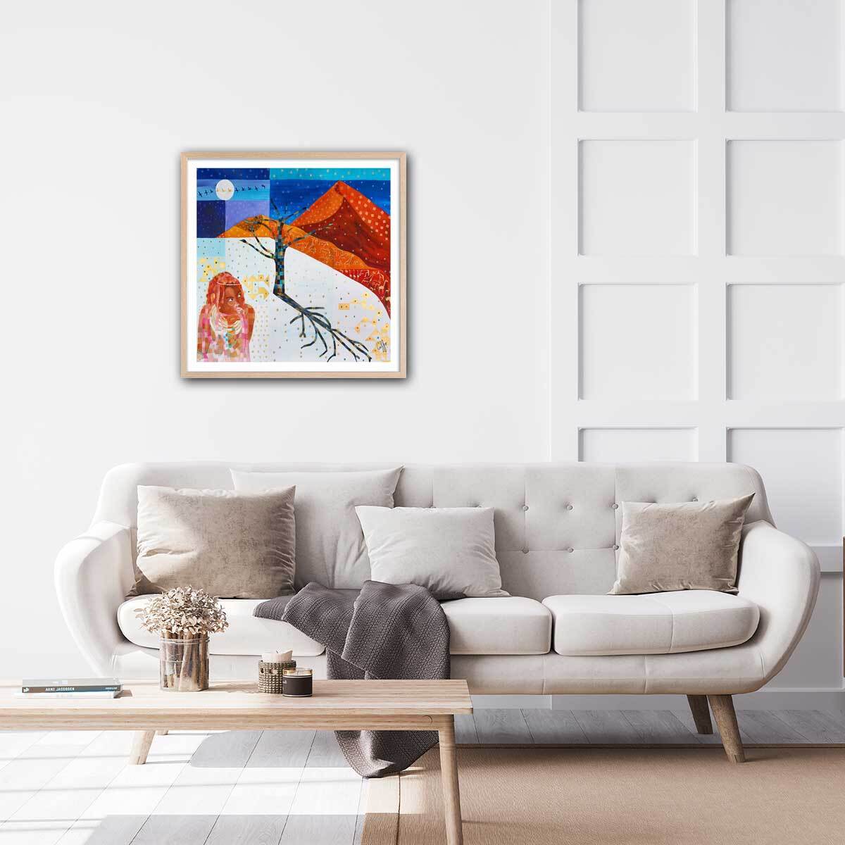 Affiche deco voyage en namibie Affiche + cadre en bois - Chêne