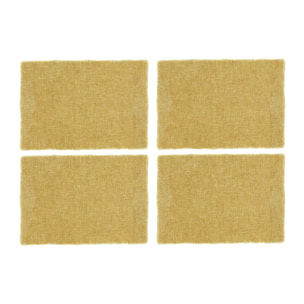 Lot de 4 sets de table avec franges jaune ANOKI