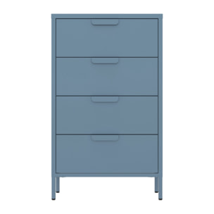 Cassettiera in metallo 4 cassetti 60x38x101 cm blu - Pop