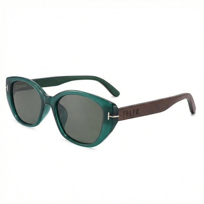 Gafas de Sol Feler 1612-3 Polarizadas de Madera Unisex 54 mm
