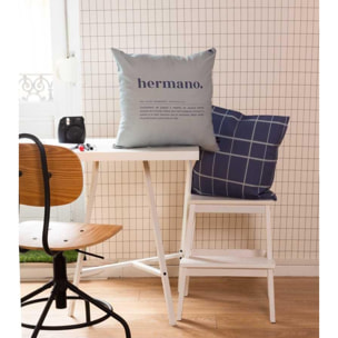 Funda de Cojín "Hermano. Definición" Cuadrados azules