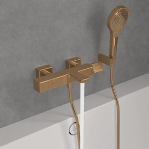 Mitigeur bain douche thermostatique Universal carré Or brossé