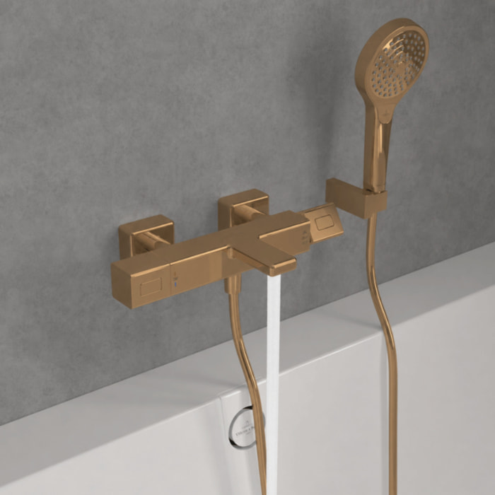 Mitigeur bain douche thermostatique Universal carré Or brossé