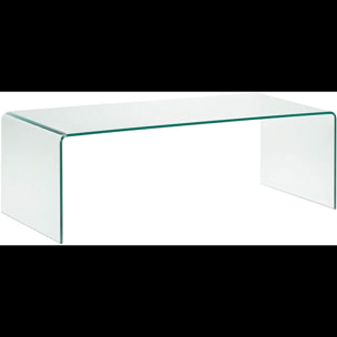 Tavolino Basso da Salotto Rettangolare in Vetro e Curvato (110 x 43 x 60 cm)- Luxury Z-01 - Design curvo e Moderno