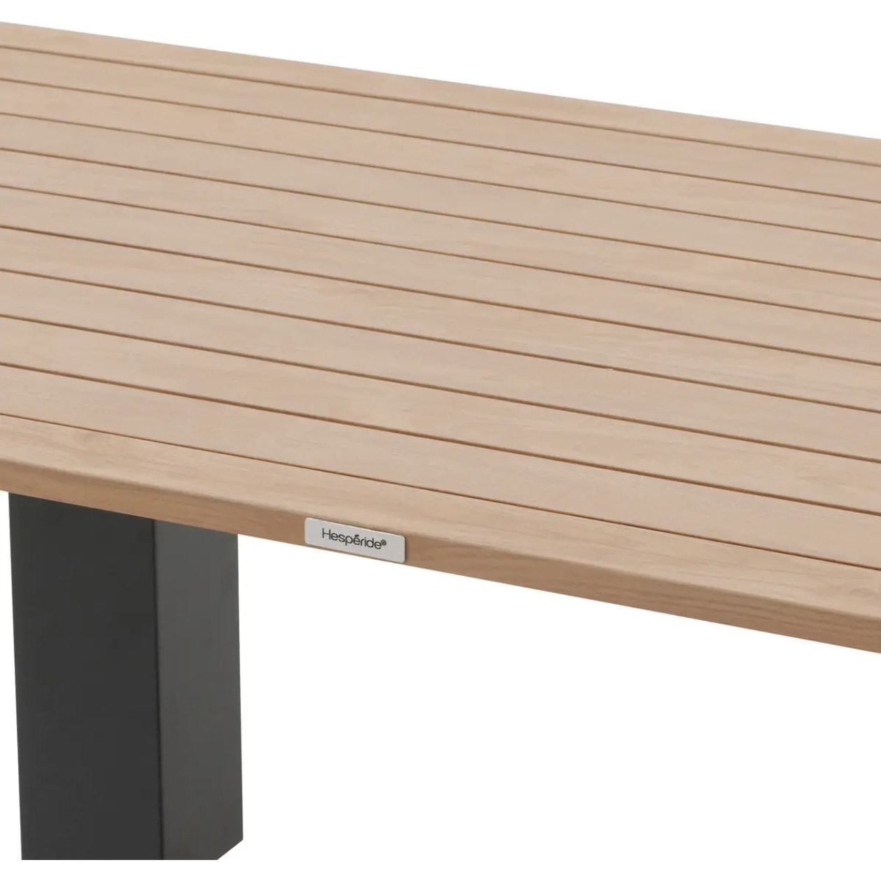 Table de jardin relevable rectangulaire "Salimia" graphite & honey 150 x 80 x 69cm en aluminium