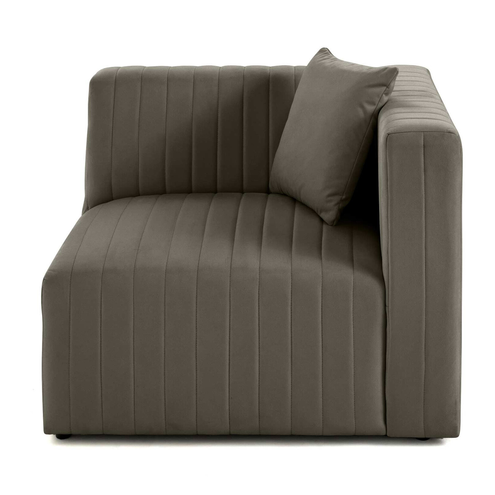 Nova - module d'assise droit - en velours - Gris