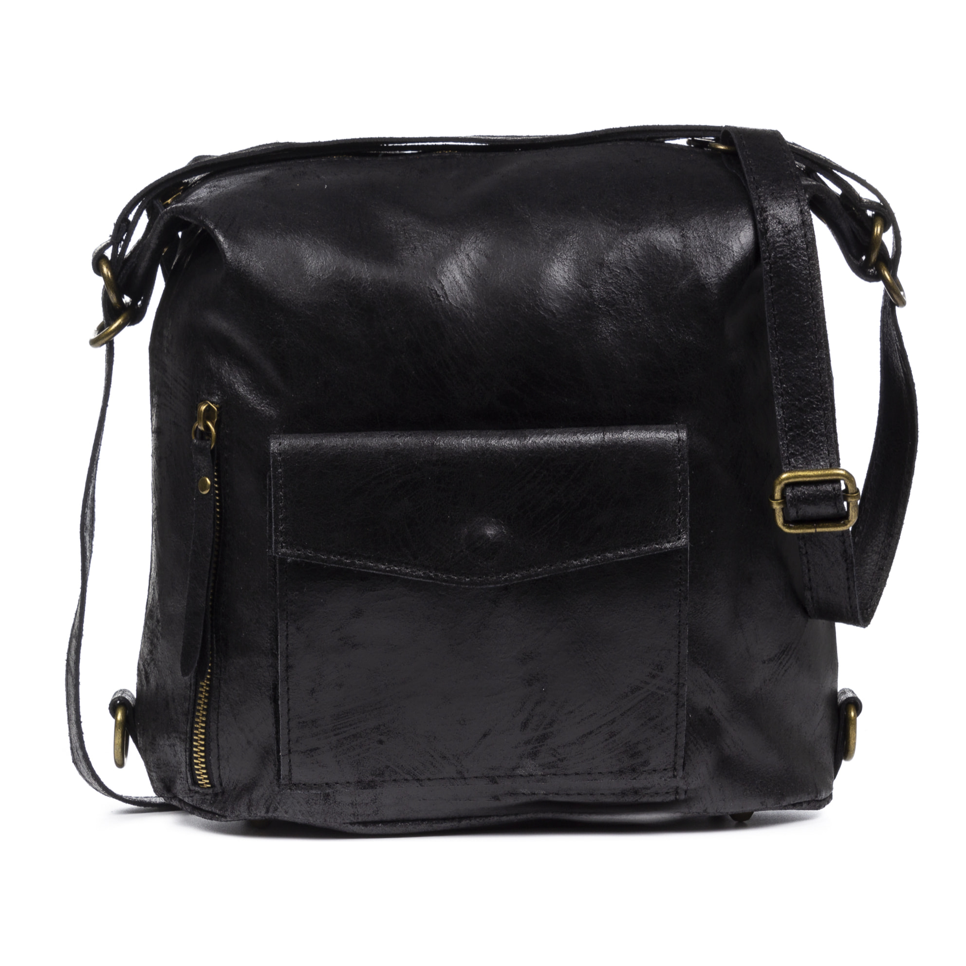 Irene Borsa a Spalla Zaino Donna.Pelle Autentica Scamosciata Lavata a Pietra