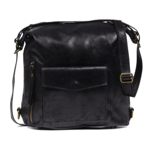 Irene Borsa a Spalla Zaino Donna.Pelle Autentica Scamosciata Lavata a Pietra