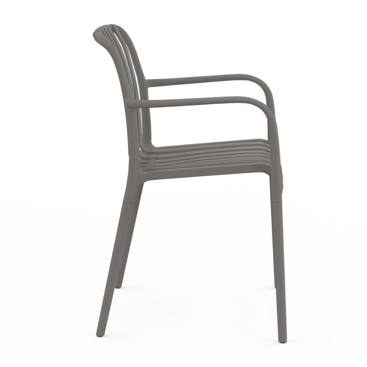 Chaises de jardin empilables Oviedo polypropylène gris - lot de 4
