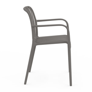 Chaises de jardin empilables Oviedo polypropylène gris - lot de 4