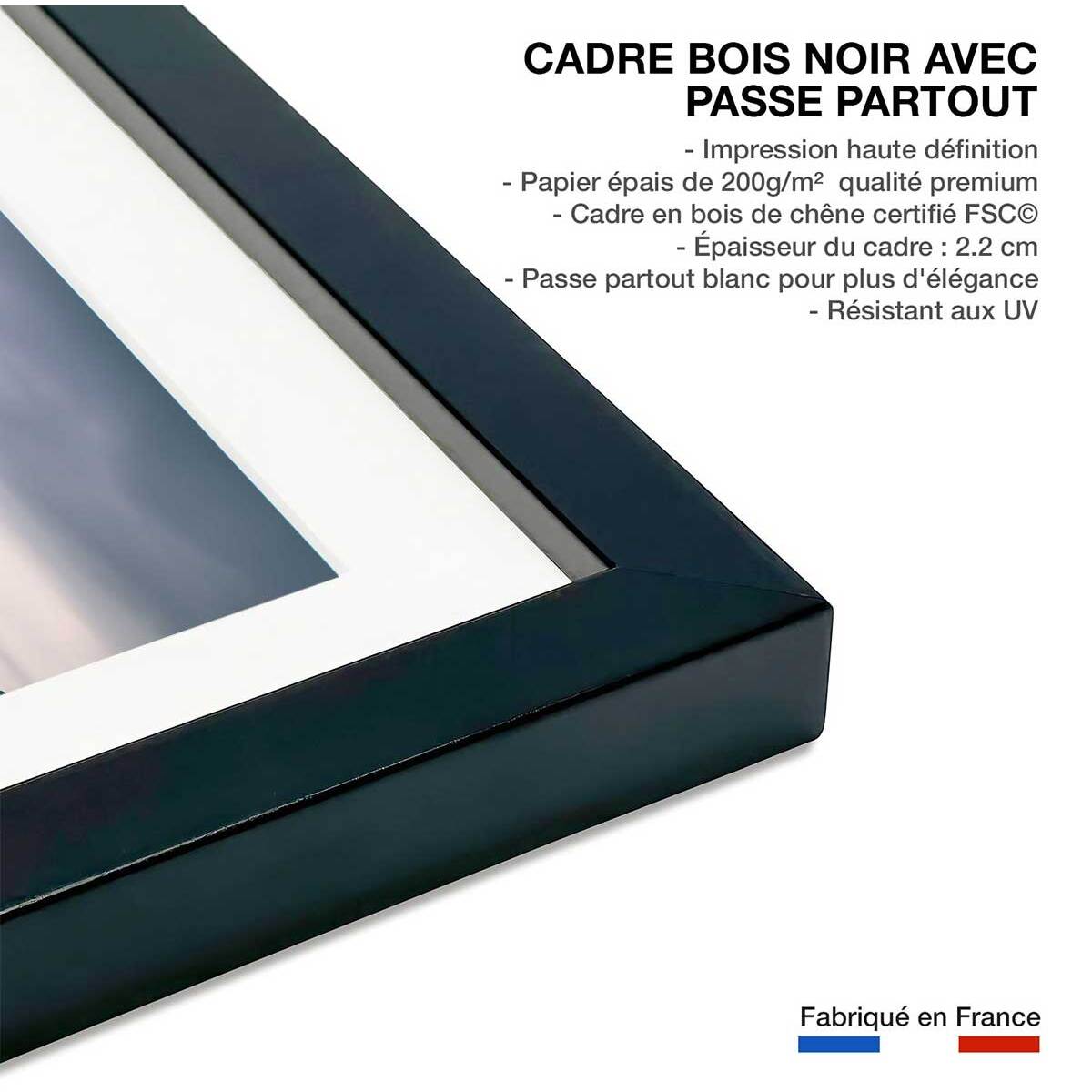Affiche paysage matin pluvieux en bavière Affiche sous cadre noir