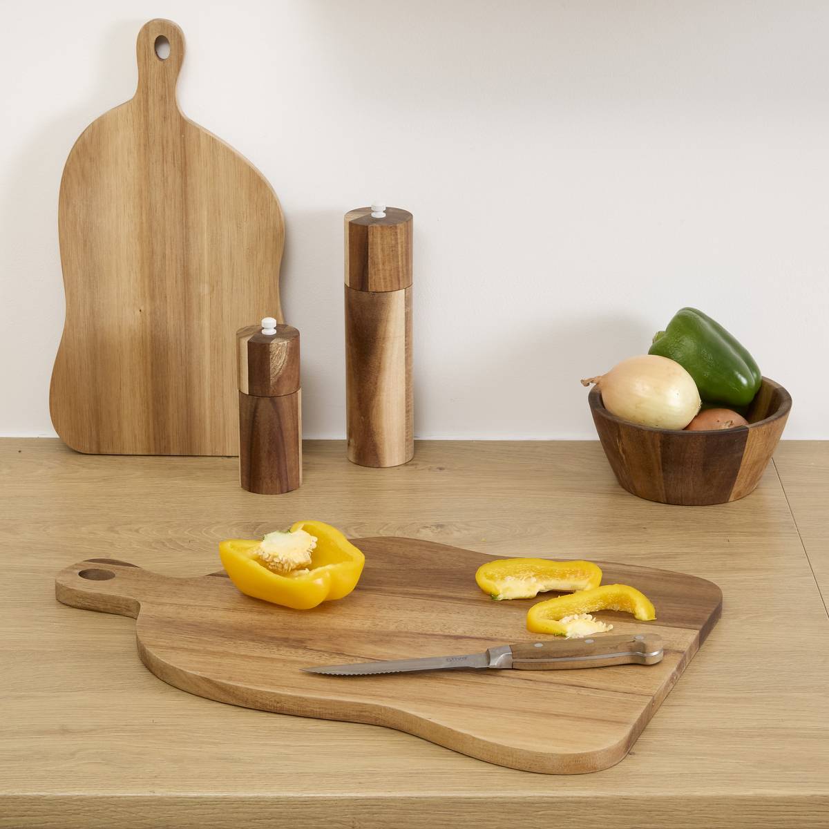 Planche à découper Acacia 35x20cm beige