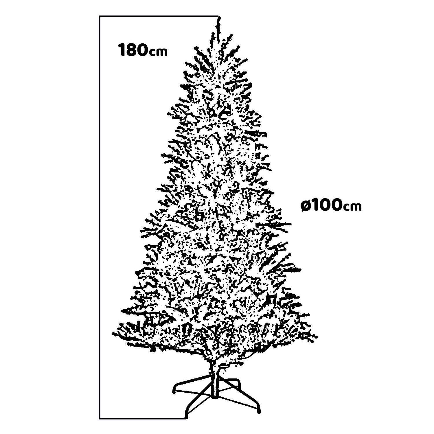 Mercurio LED - Albero di Natale con luci LED in PE e PVC ø100x180H, 729 rami