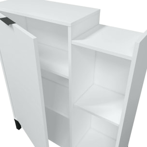 Mobile sottolavabo Argusto, Mobiletto da bagno, Contenitore porta lavabo, Armadio per lavandino, 77x24 h91 cm, Bianco