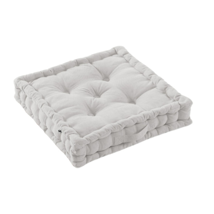 Coussin de sol 50 x 50 cm capitonné et matelassé en coton - KALA