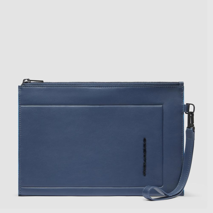 Piquadro Pochette porta iPad®mini in pelle con polsiera rimovibile