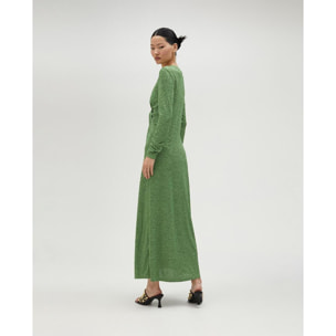 Vestito lungo con scollo drappeggiato
