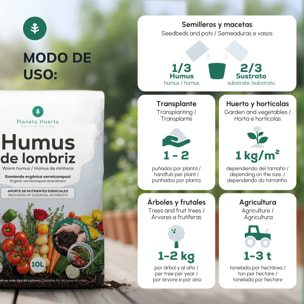 Pack 2x Humus de Lombriz 100% Natural Planeta Huerto 42 L