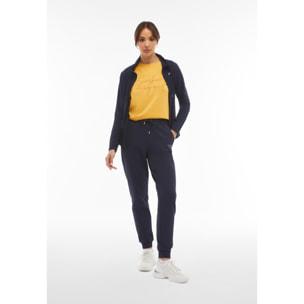 Pantaloni donna in heavy jersey stretch fondo a polsino