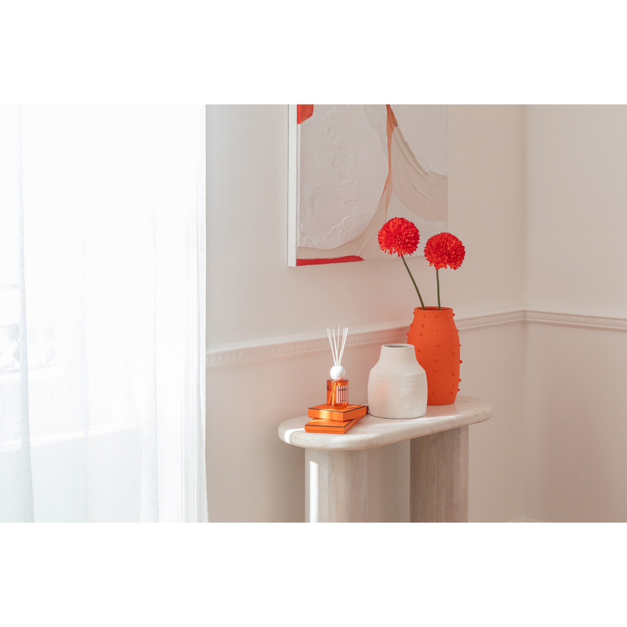 J-Line Bâtonnets parfumés Naranja Solvant - Mandarin Moments -verre - orange - large