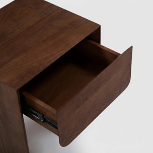 Table de chevet en bois de manguier marron foncé - Achille