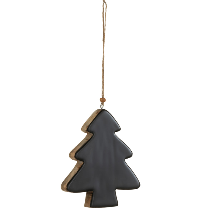 J-Line suspension Sapin de Noël - bois - noir - large - 3 pcs