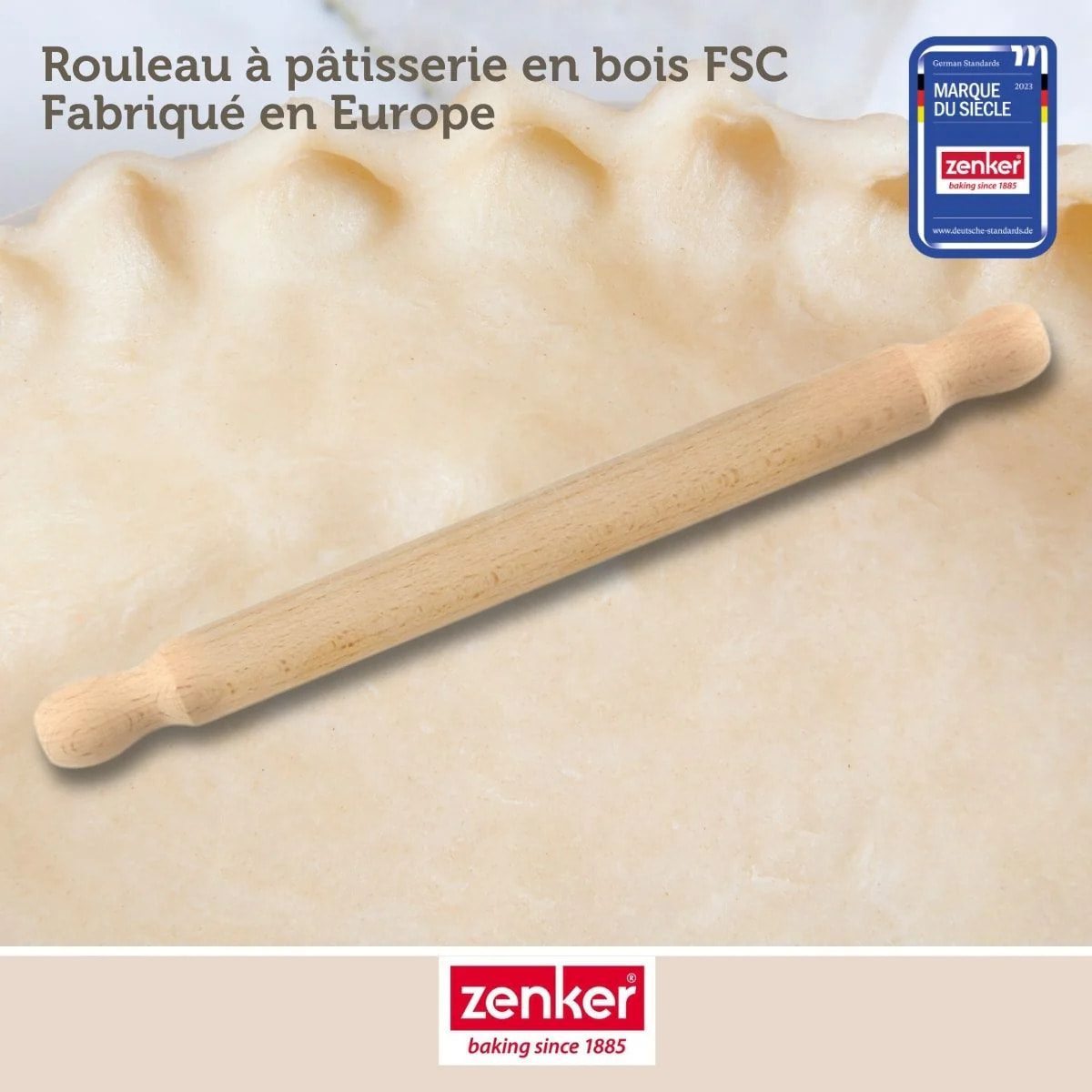 Rouleau à pâtisserie en bois certifié FSC 35 cm Zenker Smart Pastry
