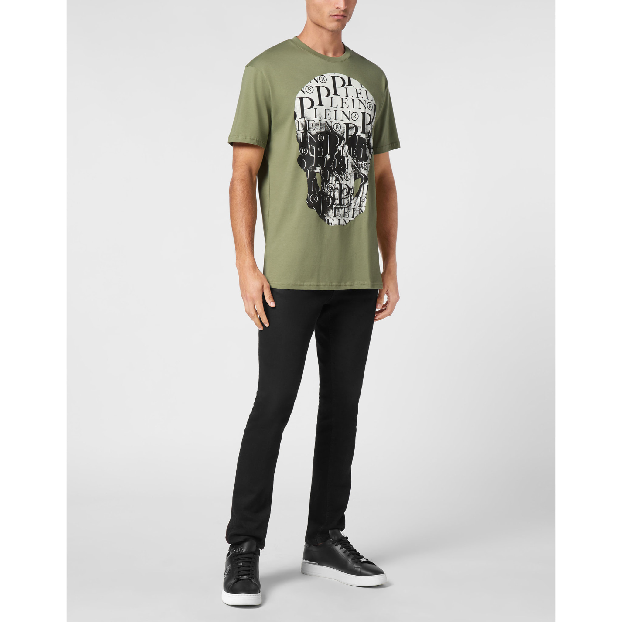 PHILIPP PLEIN Camiseta de cuello redondo y manga corta SKULL