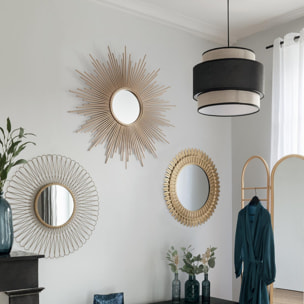 Espejo de tubo dorado