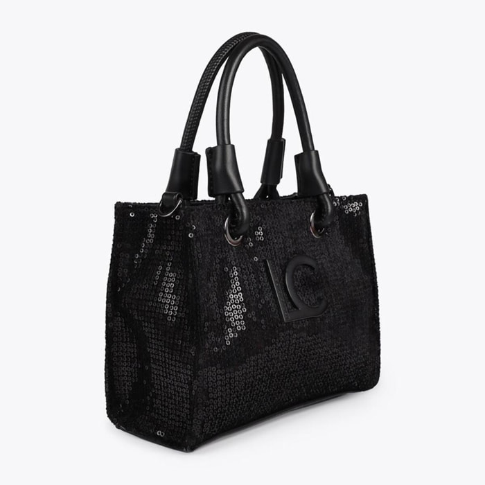 Mini Shopper con Logo di Paillettes