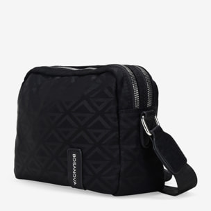 Bolso bandolera negro con doble cremallera