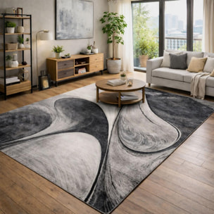 Tapis moderne Tavo avec motif de gouttes d'eau