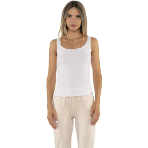 Camiseta de tirantes mujer Leone Chic Gold canalé elástico