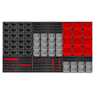Peg Large - Pannello da parete da officina, 9 pannelli + 88 porta utensili minuteria, montaggio a muro