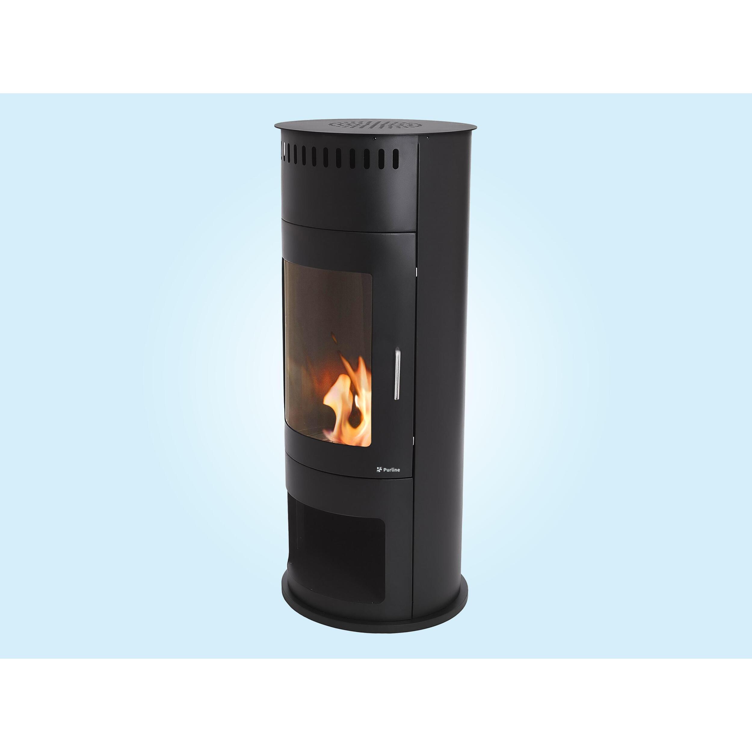Estufa de etanol en acero negro con puerta de cristal templado BESTFIRE B FLAME PURLINE