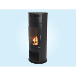 Estufa de etanol en acero negro con puerta de cristal templado BESTFIRE B FLAME PURLINE