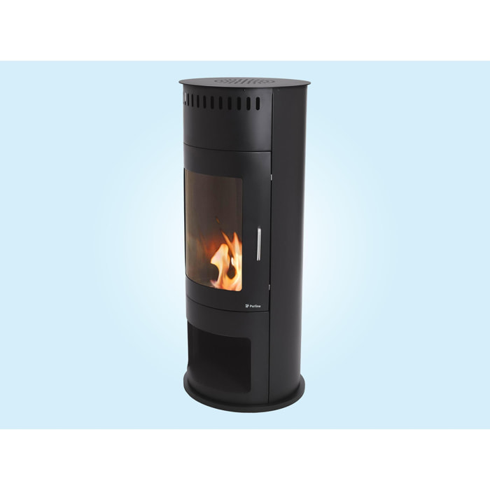 Estufa de etanol en acero negro con puerta de cristal templado BESTFIRE B FLAME PURLINE